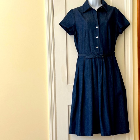 Talbots Dresses & Skirts - Talbots Cotton Shirtdress Denim Blue Women’s 8 Short Sleeves Western Classic